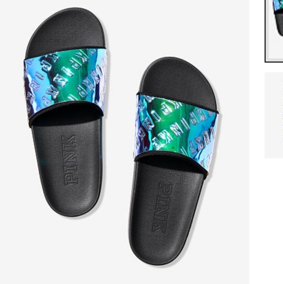 PINK Victoria's Secret Shoes - New Release! VS PINK Iridescent Slides